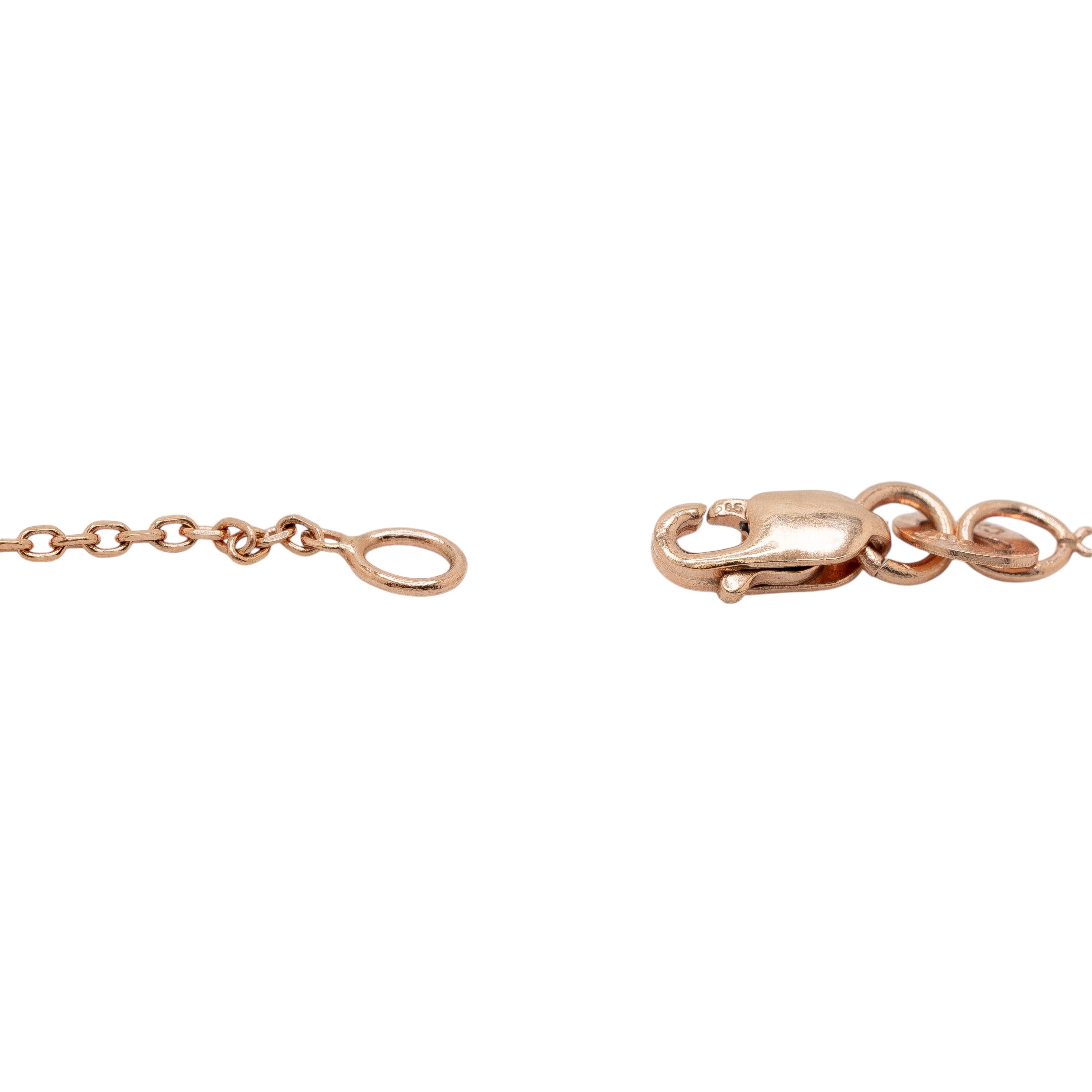 14k Rose Gold Phallic Diamond Pendant Necklace For Sale 1