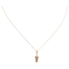 Collar Colgante Diamante Fálico Oro Rosa 14k