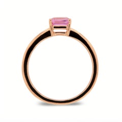 14 Karat Rose Gold Pink Sapphire Petite Solitaire Ring '1 Carat'
