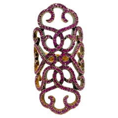 Ring aus 14 Karat Roségold mit rosa Saphiren