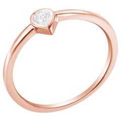 14K Rose Gold plattiert .925 Sterling Silber 1/20 Karat Diamant Mode Ring