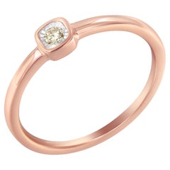 14K Rose Gold plattiert .925 Sterling Silber 1/20 Karat Diamant Versprechen Ring