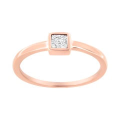 14K Rose Gold Plated .925 Sterling Silver 1/20 cttw Miracle Set Diamond Ring