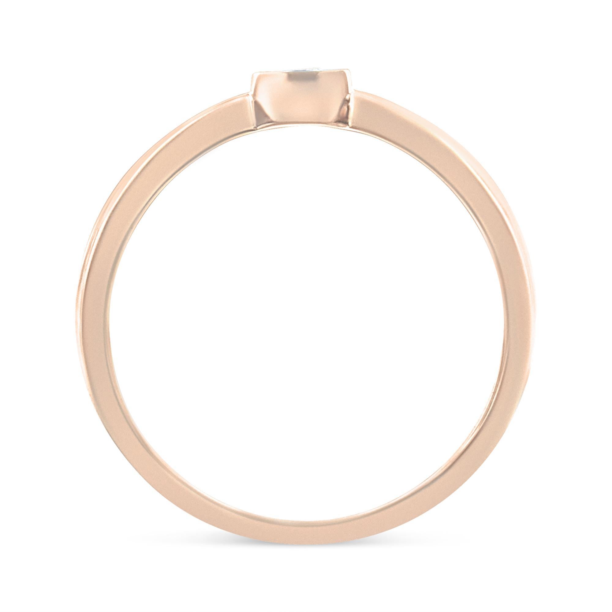 14K Rose Gold plattiert .925 Sterling Silber 1/20 Cttw Miracle Set Diamant Ring (Moderne) im Angebot