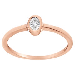 14K Rose Gold plattiert .925 Sterling Silber 1/20 Cttw Miracle Set Diamant Ring