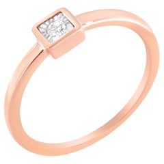 14K Rose Gold plattiert .925 Sterling Silber 1/20 cttw Miracle Set Diamant Ring