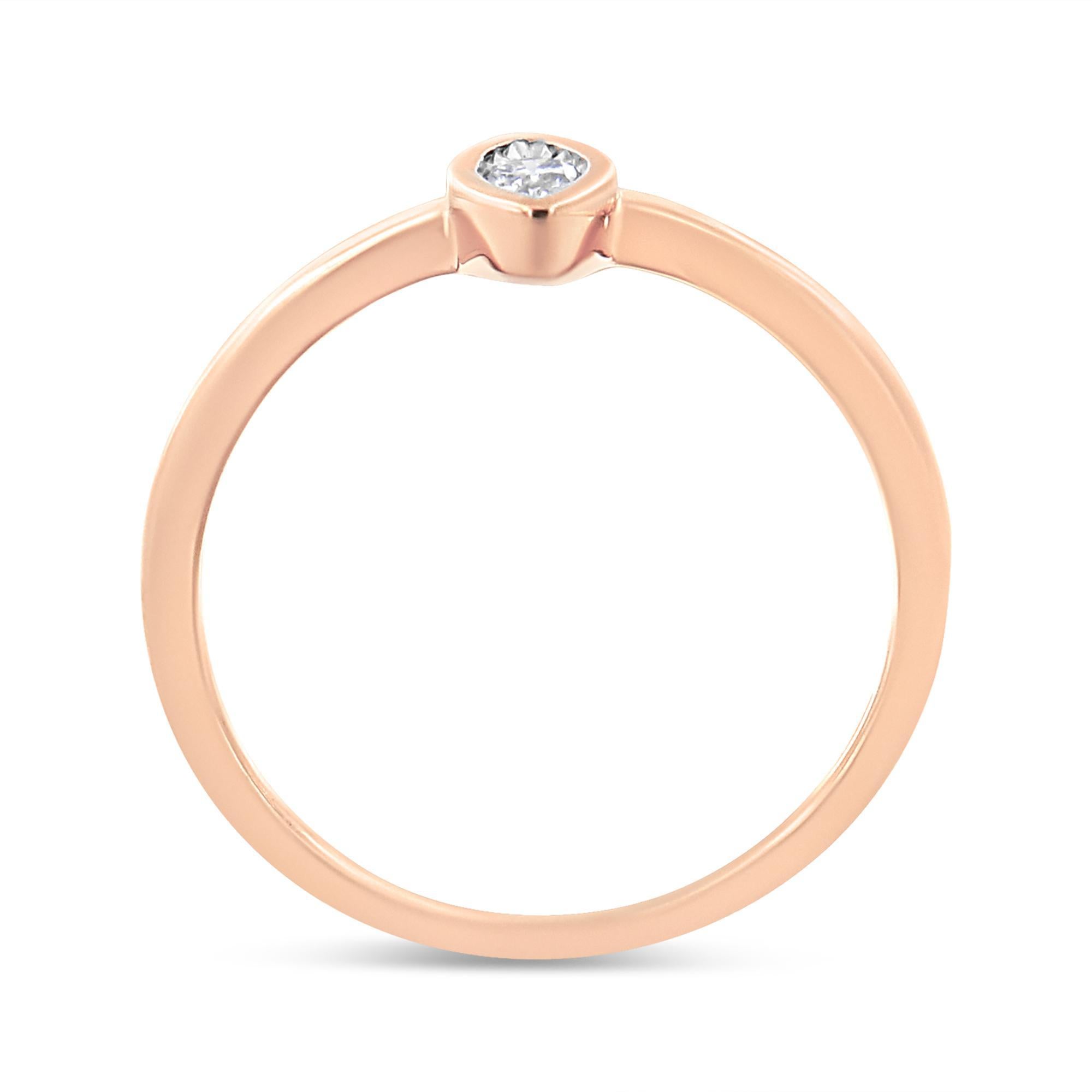 14K Rose Gold plattiert .925 Sterling Silber Diamant Akzent Birne Form Versprechen Ring (Moderne) im Angebot
