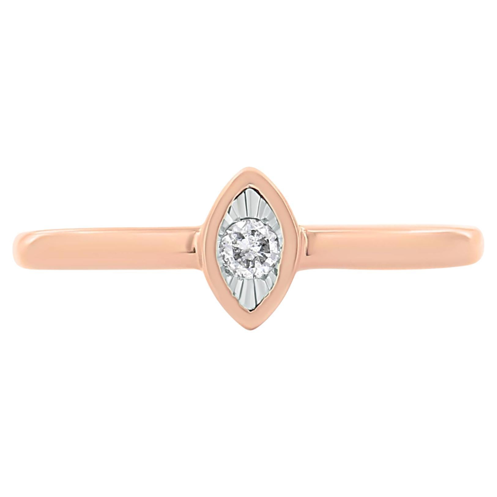14K Rose Gold plattiert .925 Sterling Silber Diamant Akzent Birne Form Versprechen Ring