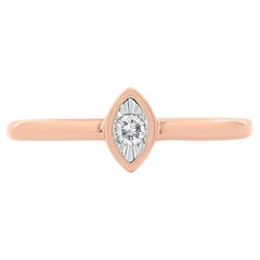 14K Rose Gold plattiert .925 Sterling Silber Diamant Akzent Birne Form Versprechen Ring