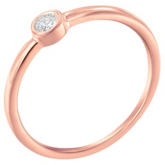 14K Rose Gold plattiert .925 Sterling Silber Miracle Set Diamantring 1/20 Cttw
