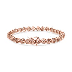 14K Roségold vergoldetes Sterlingsilber 1/10 Karat Diamant-Tennisarmband mit Kreis