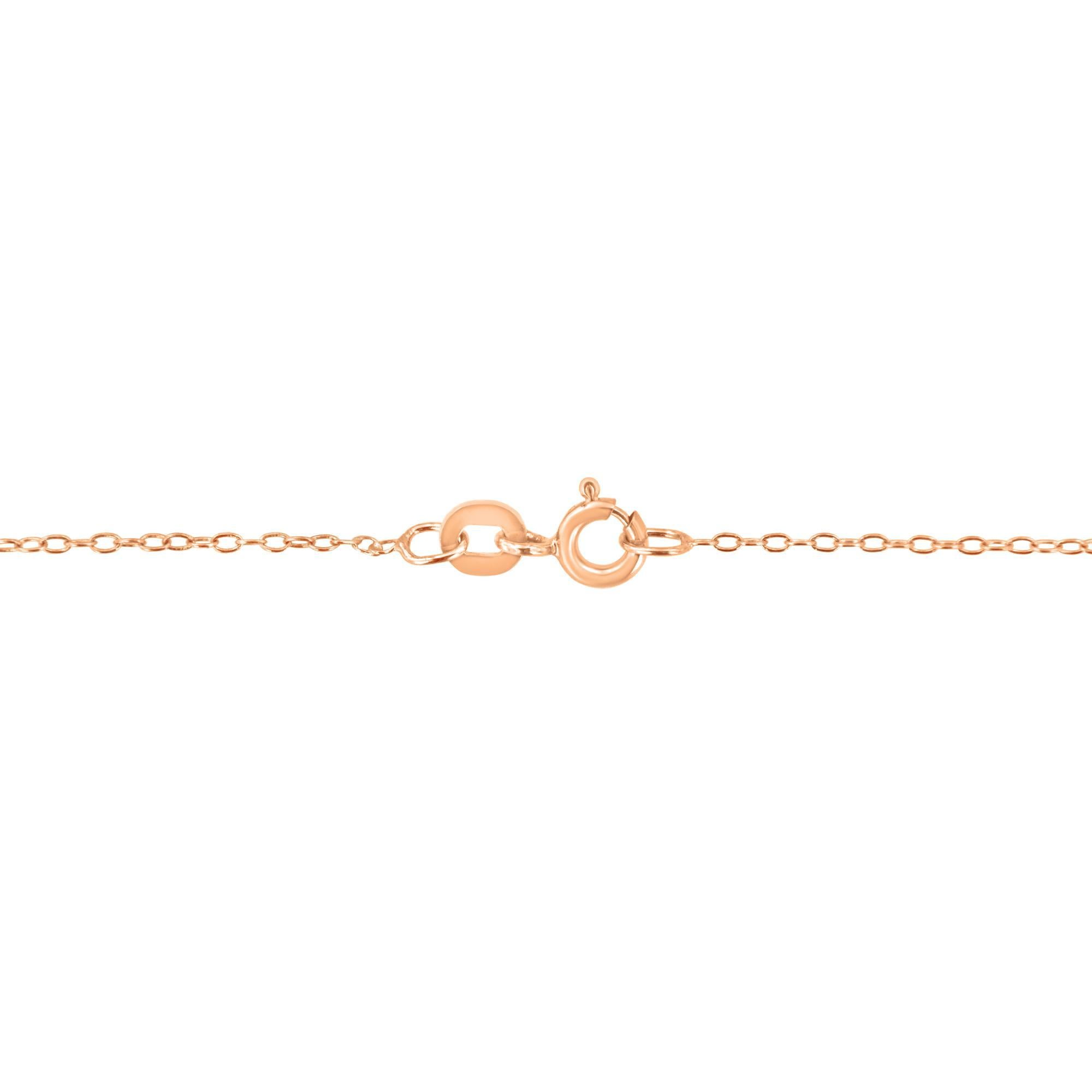 Moderno Collana con ciondolo in argento 925 placcato oro rosa 14K con 1/5 carati di diamante