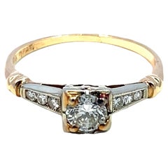 14k Rose Gold & Platinum Two-Tone Diamond Ring