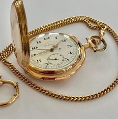 14k. Rose Gold Pocket Watch, Minute Repetition Striking Mechanism, Chronograph