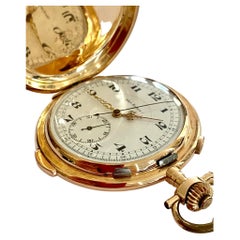 14k. Rose Gold Pocket Watch, Minute Repetition Striking Mechanism, Chronograph