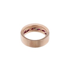 14K Rose Gold Princess Diamond Ruby Band