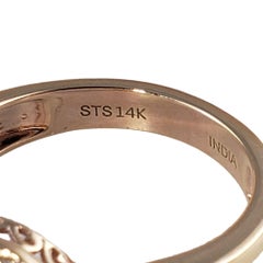 14k Rose Gold Rhodolite Garnet and Champagne Diamond Ring Size 8 #13889