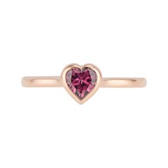 14K Rose Gold Rhodolite Garnet Heart Ring