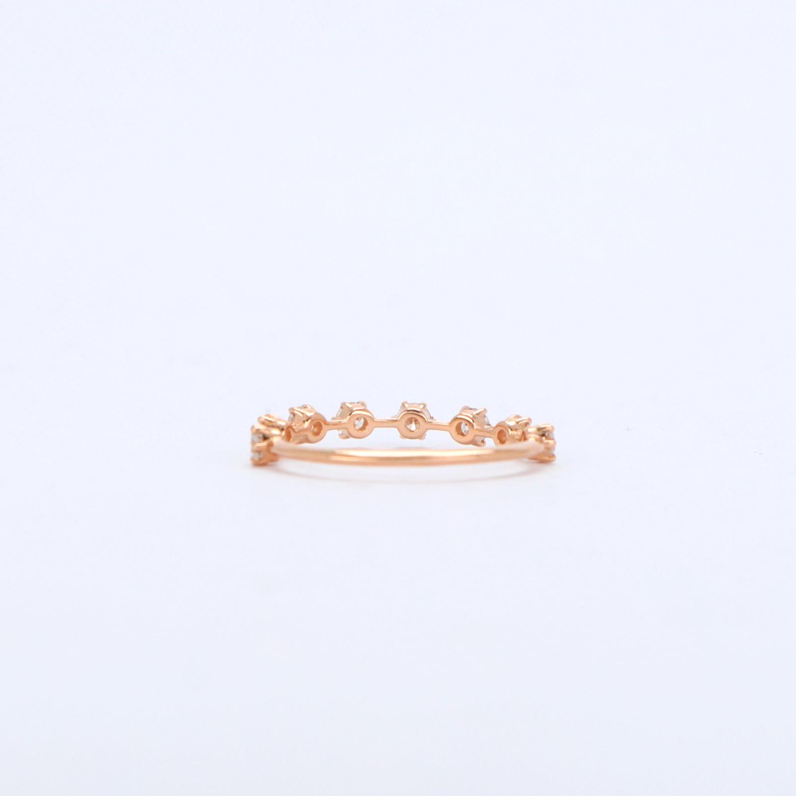 Rose Cut 14k Rose Gold Ring, 0.48 ct Diamond Rings, Vintage Model Rings For Sale