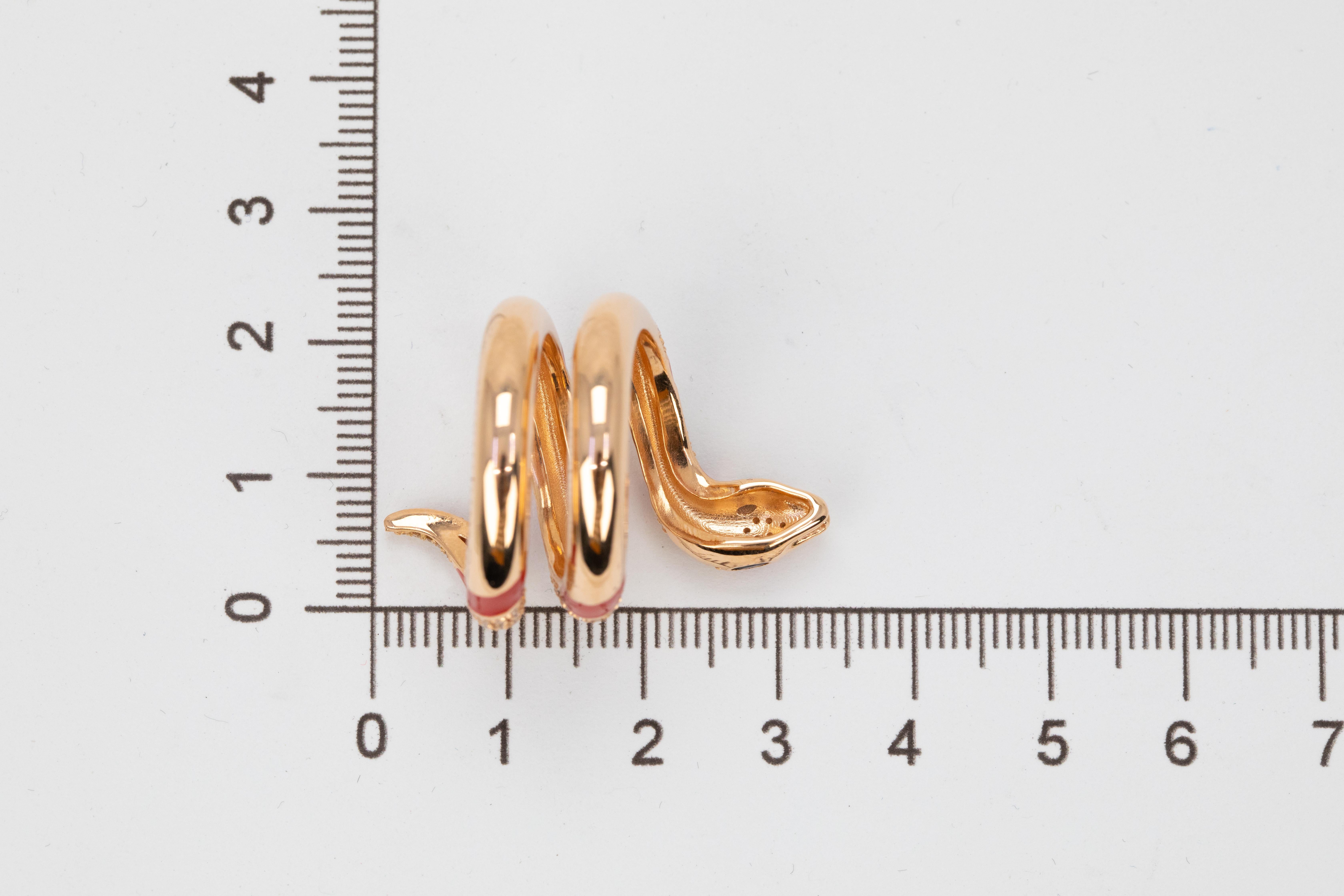 For Sale:  14K Rose Gold Ring 0.66 ct Diamond and Red Enamel Model Sapphire Stone Ring 19