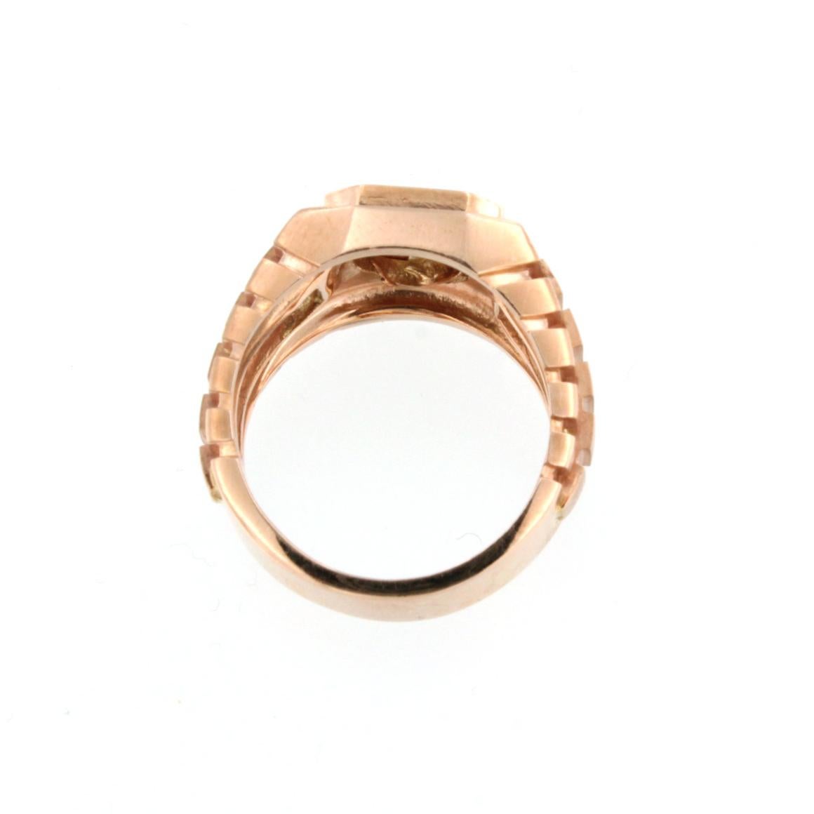 Women's or Men's 14 Karat Rose Gold Ring For Sale