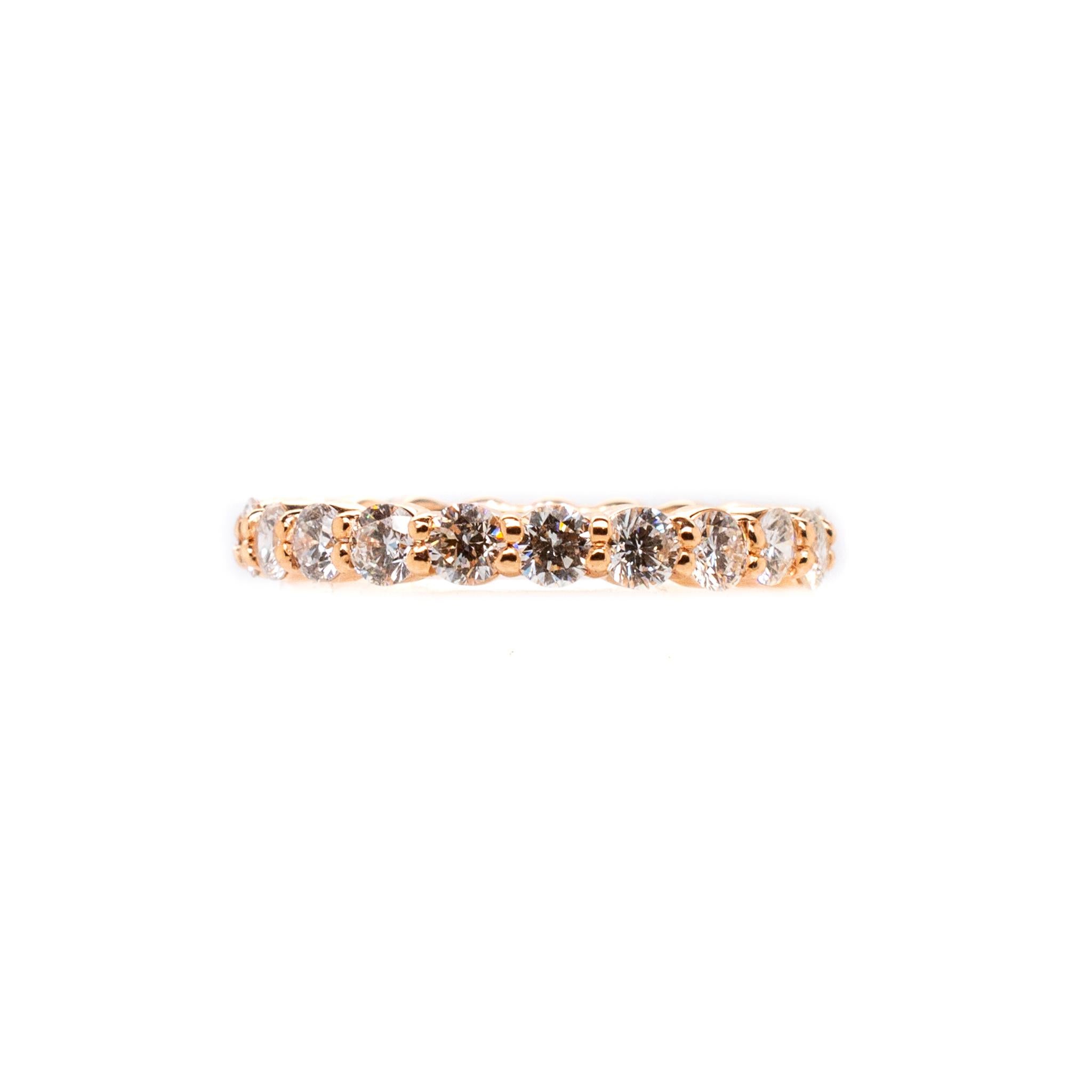 14K Rose Gold Ring with 1.87 Ct. Real Natural Diamonds In Excellent Condition For Sale In Houston, TX
