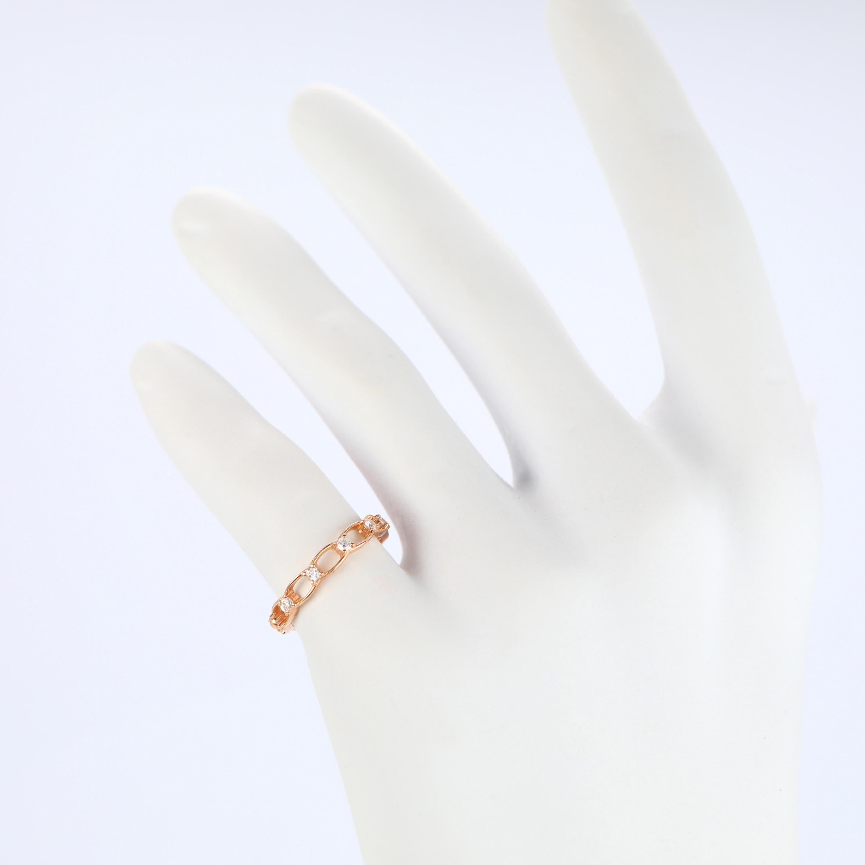 14k Rose Gold Rings, Vintage Model Rİngs, 0.14 ct Diamond Stone Rings In New Condition For Sale In ISTANBUL, TR