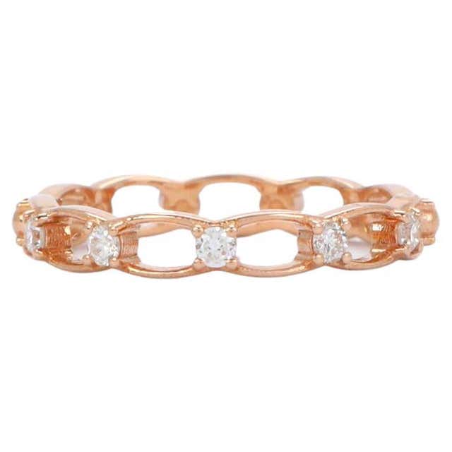 Customizable 14K Rose Gold Ring Model Diamond Stone Ring For Sale at ...