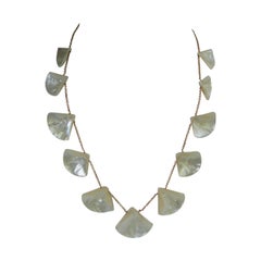 14k Rose Gold Rolo Chain Mother of Pearl Necklace