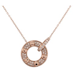 Collana con diamanti "Ethereal Orbit" rotonda in oro rosa 14 carati