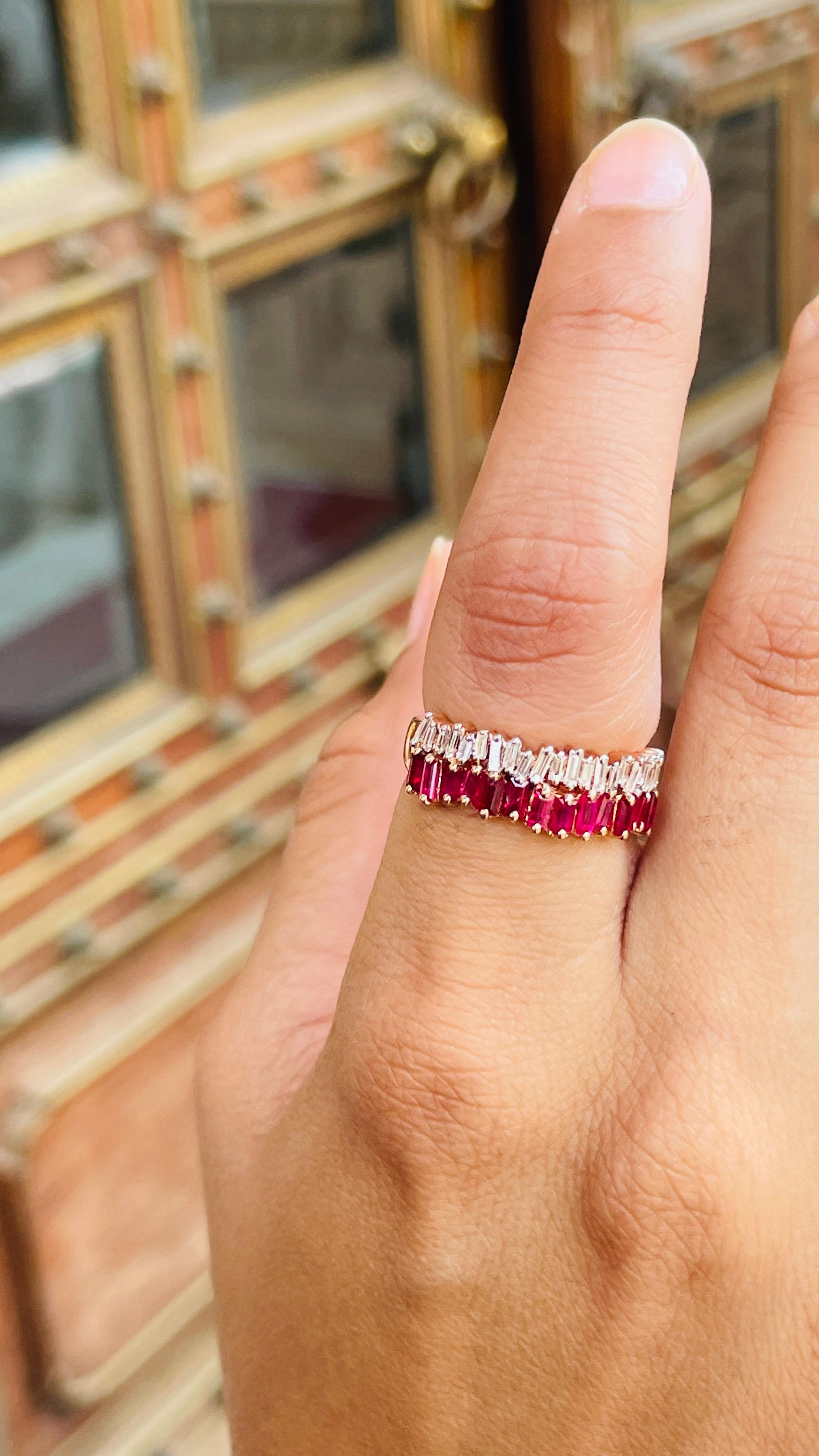 For Sale:  14K Rose Gold Ruby and Diamond Designer Ring, Diamond and Ruby Ring  4