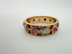 14k Rose Gold Ruby & Diamond Band/Ring