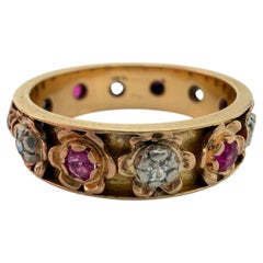 14k Rose Gold Ruby & Diamond Band/Ring