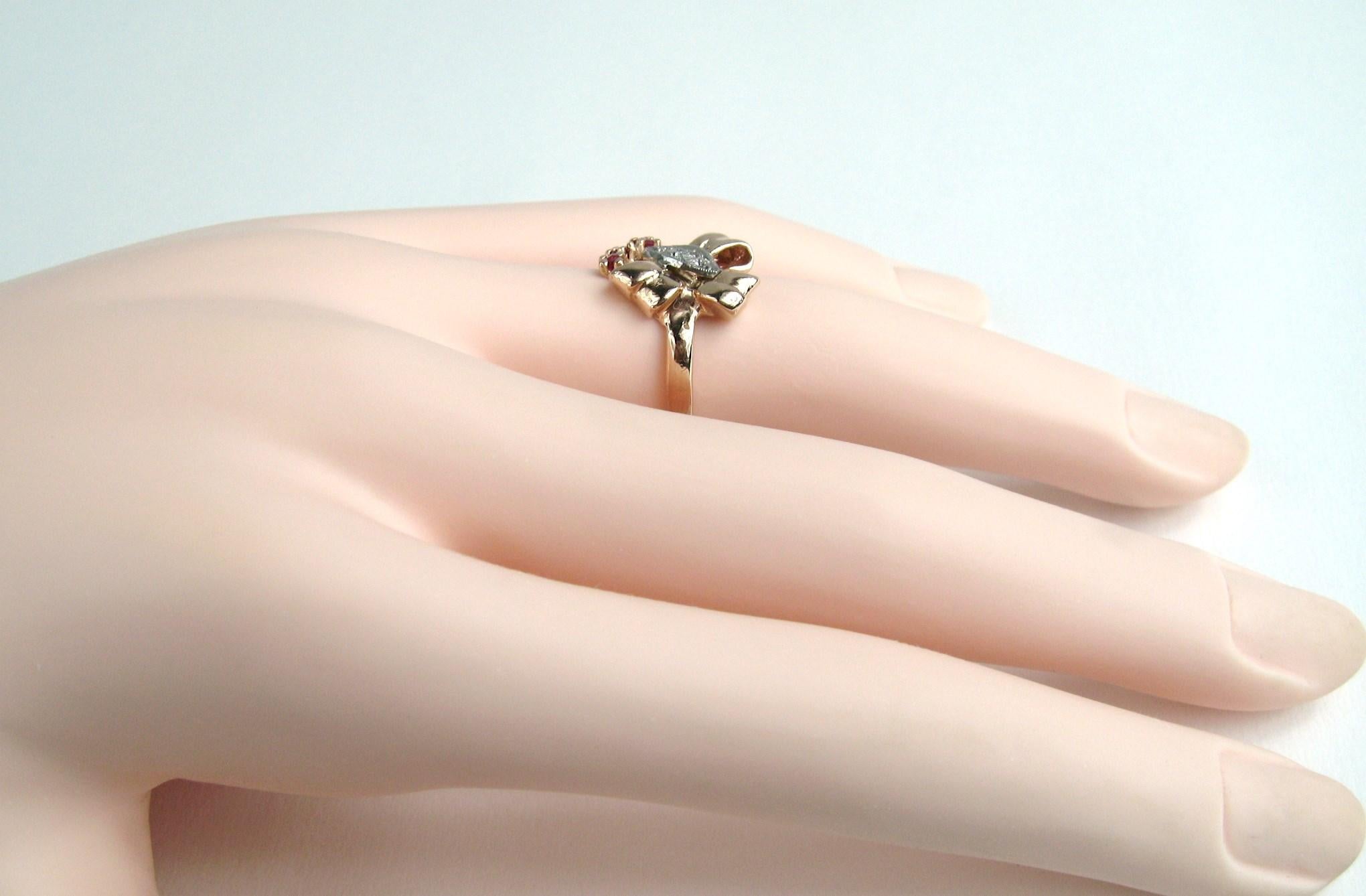 rose gold bow rings