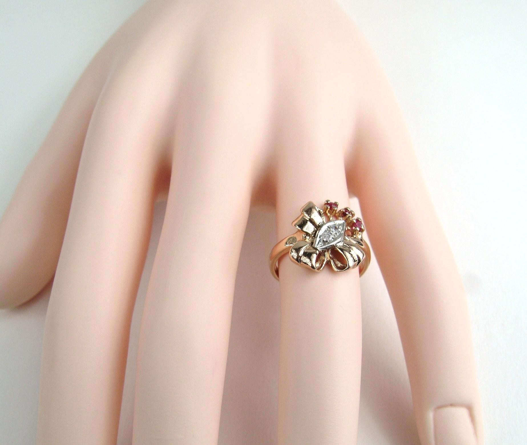 rose gold diamond bow ring