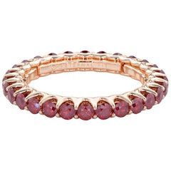 14K Rose Gold Ruby Eternal Fit Eternity Band Features 1.48 Carat of Red Created