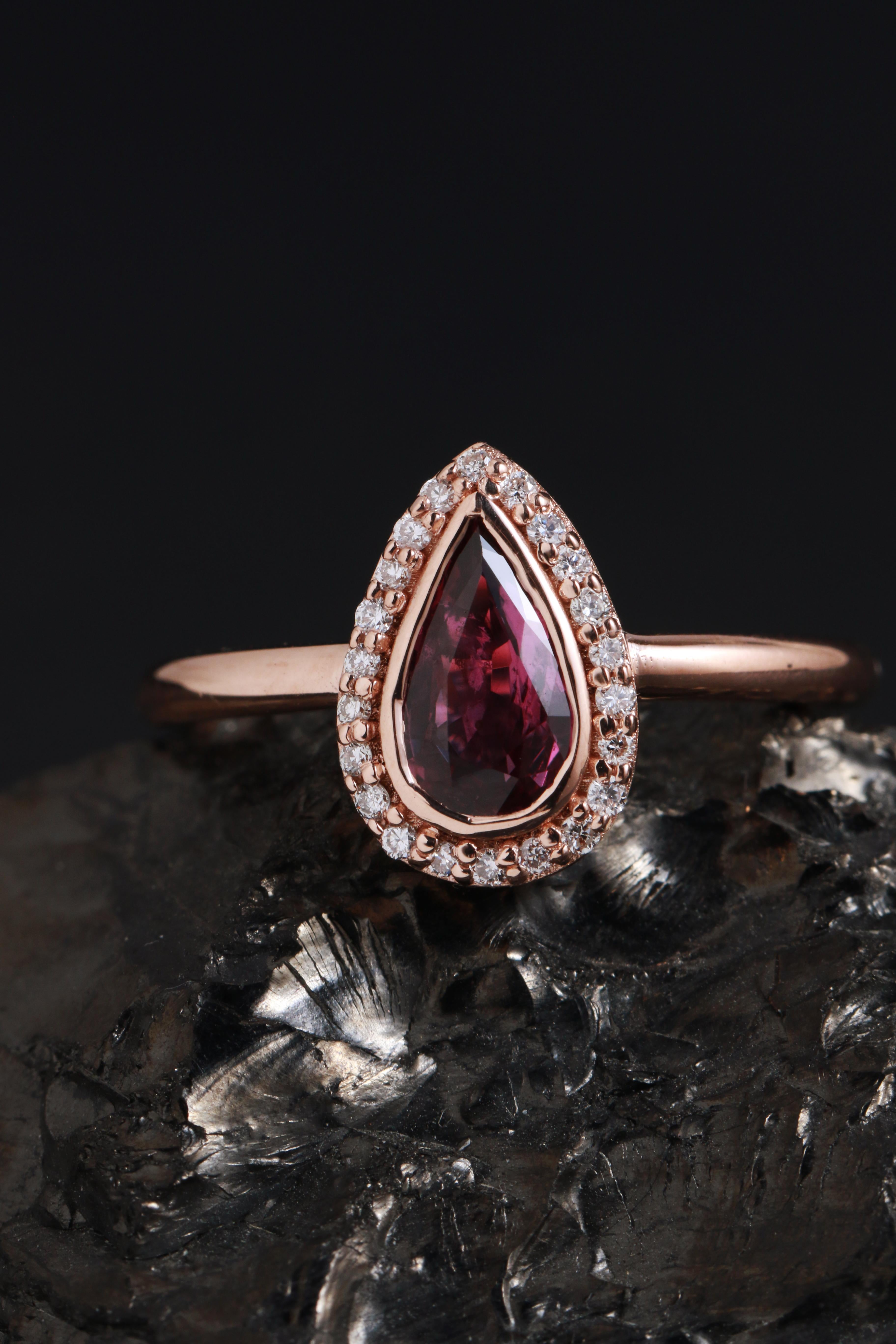rose gold and ruby ring