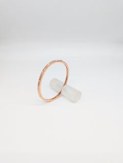 14K Rose Gold Satin Finish Bangle with 7 Round Diamonds Totaling .45ct