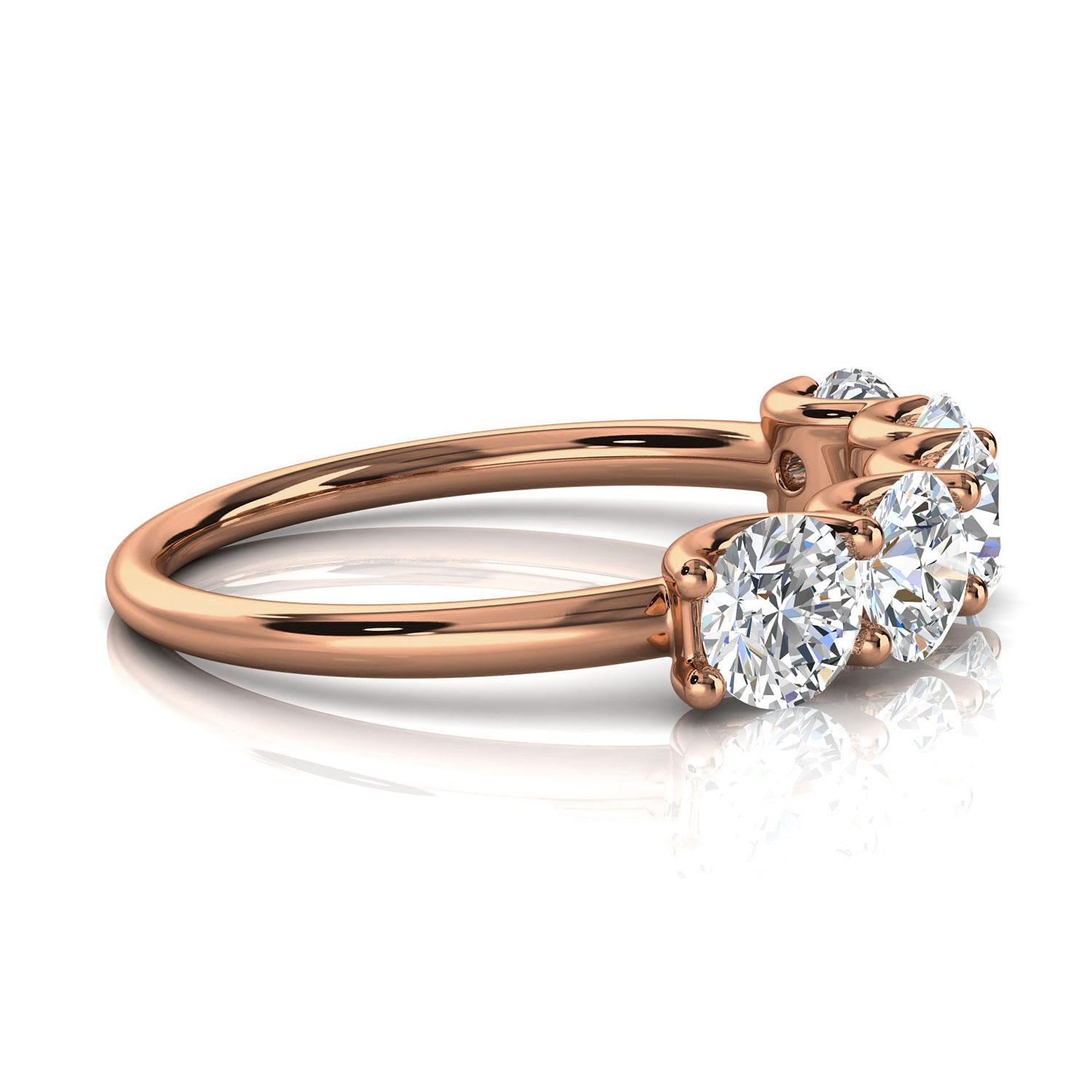 Round Cut 14k Rose Gold Sevilla Diamond Ring '1.5 Ct. Tw' For Sale