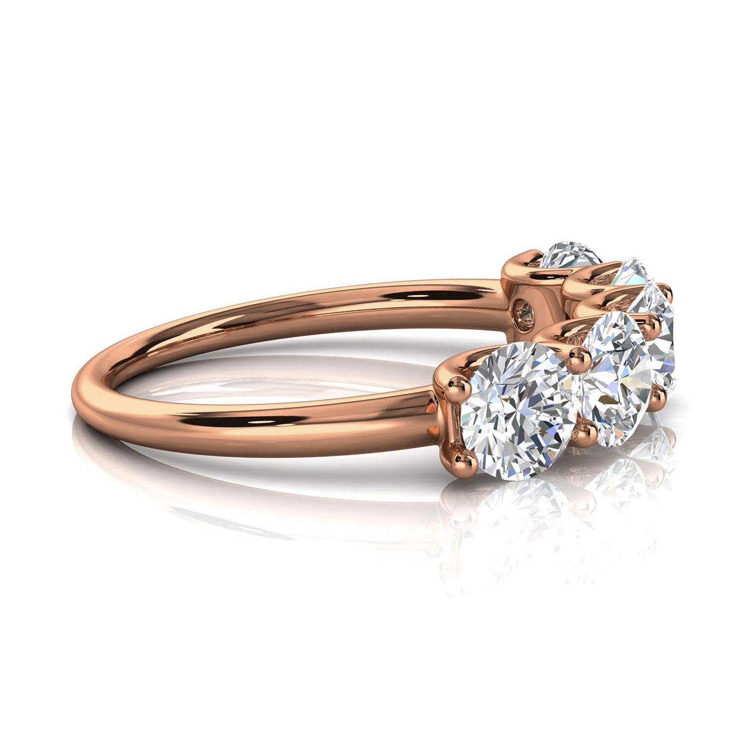 Round Cut 14K Rose Gold Sevilla Diamond Ring '2.00 Ct. Tw' For Sale