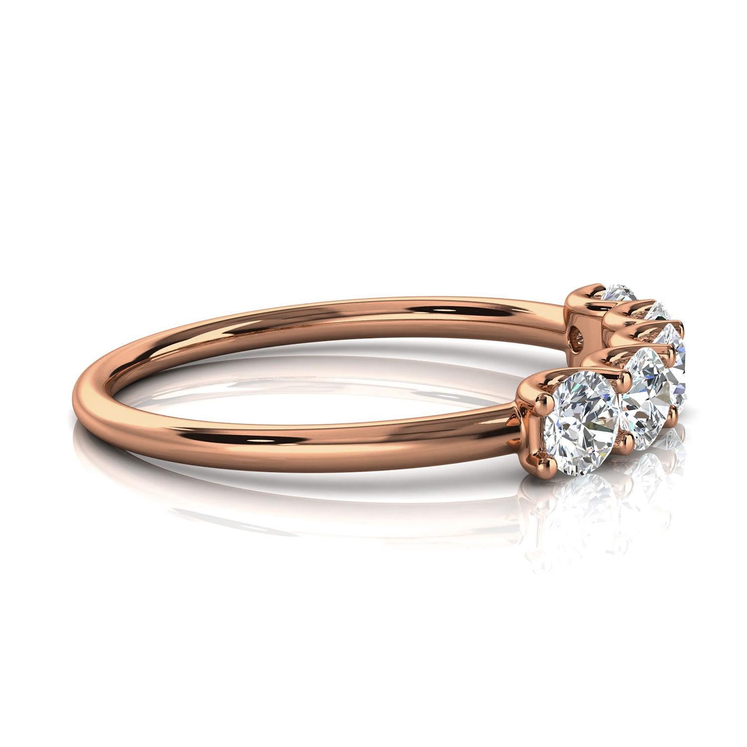 Round Cut 14K Rose Gold Sevilla Diamond Ring '3/4 Ct. tw' For Sale