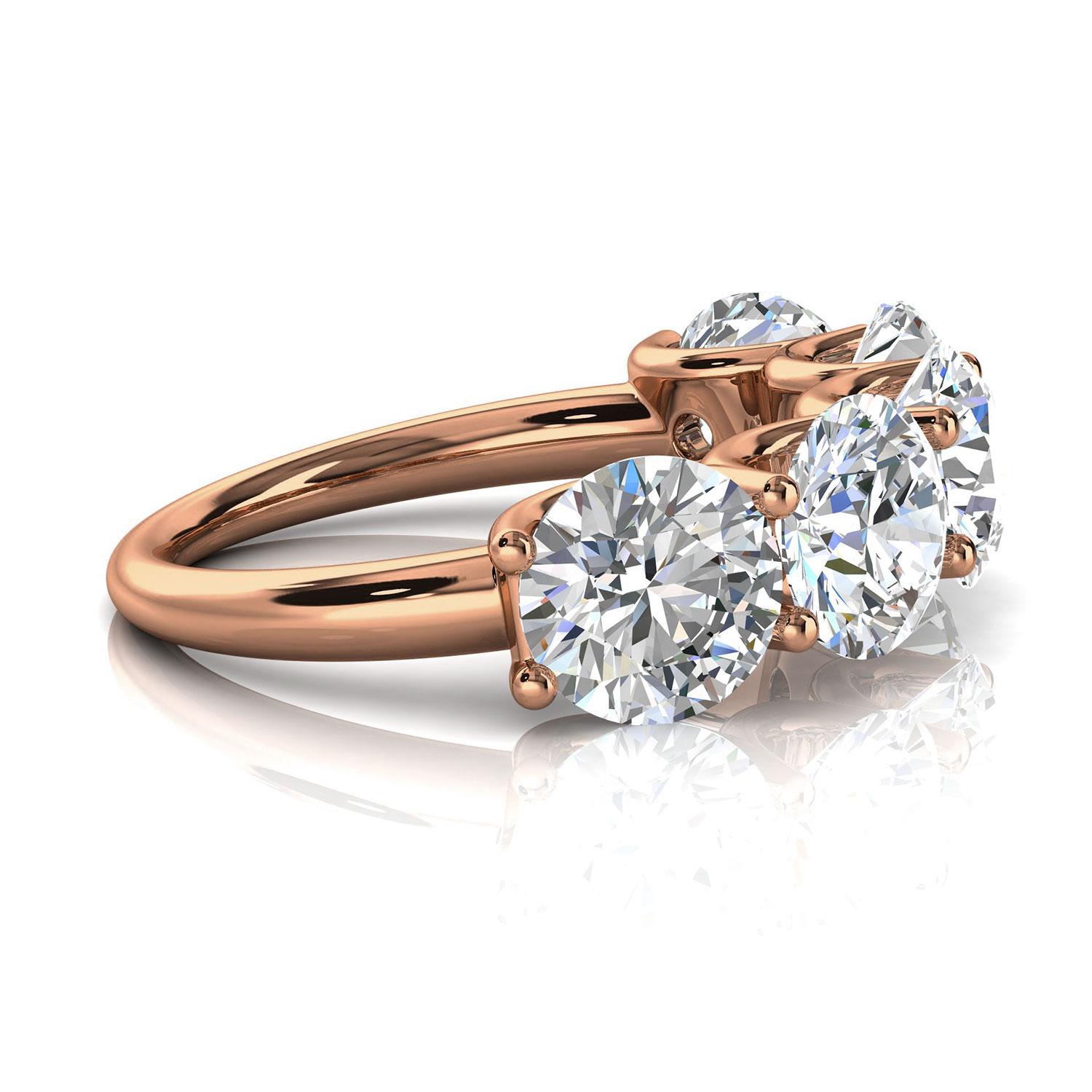 Round Cut 14K Rose Gold Sevilla Diamond Ring '5 Ct. tw' For Sale