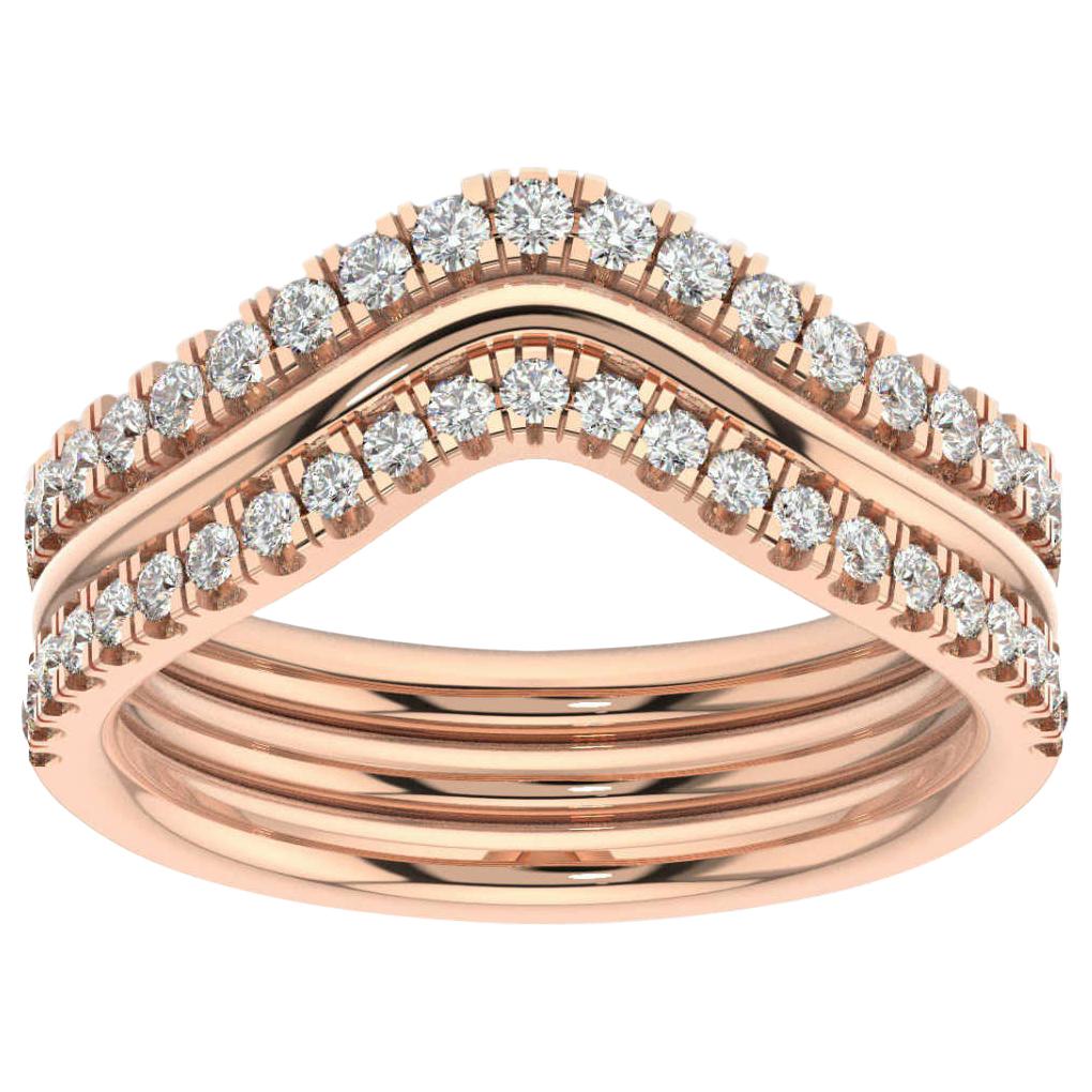14K Rose Gold Shila Petite Stackable Diamond Ring ( 2/5 ct. tw) For Sale