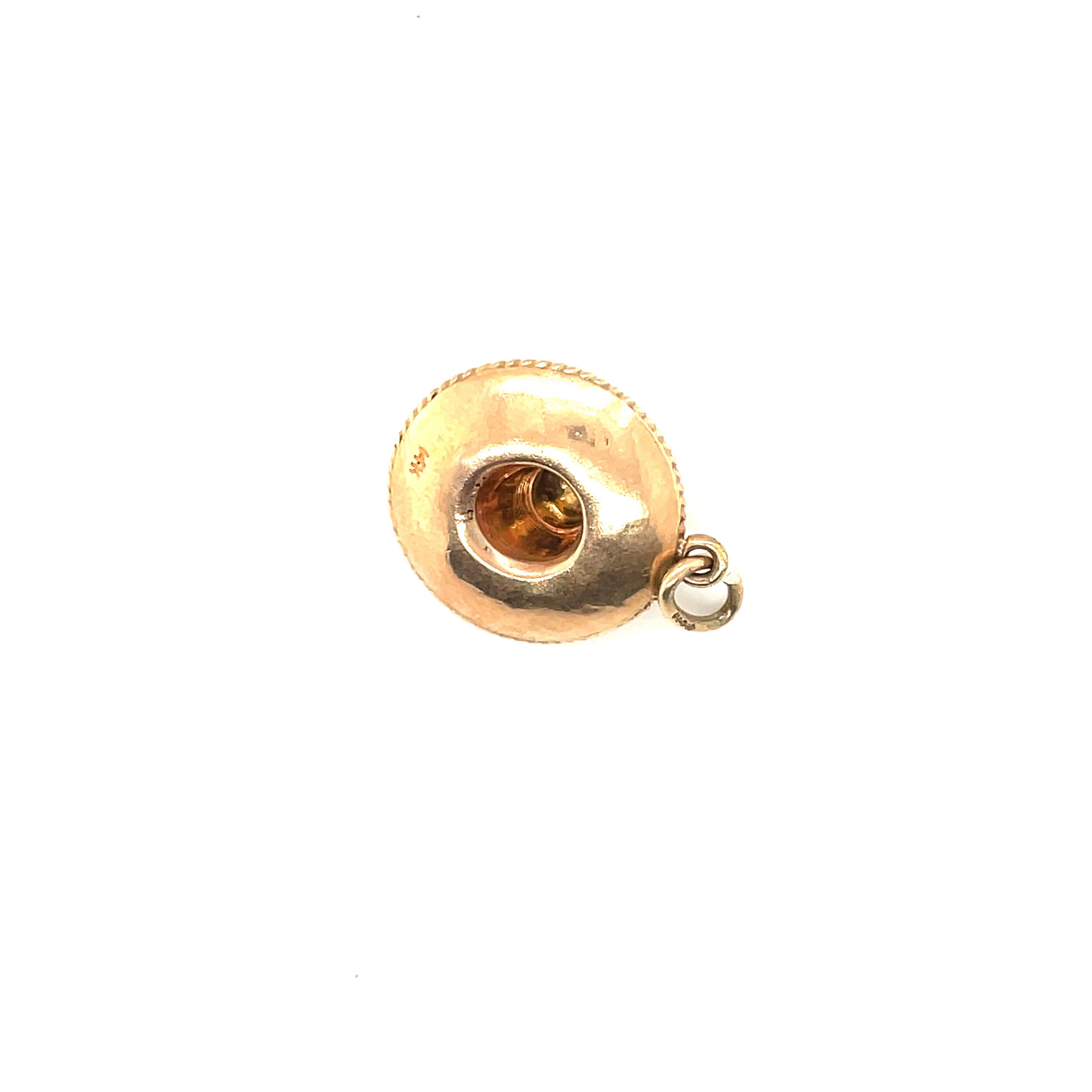 14K Rose Gold Sombrero Charm In Good Condition For Sale In New York, NY