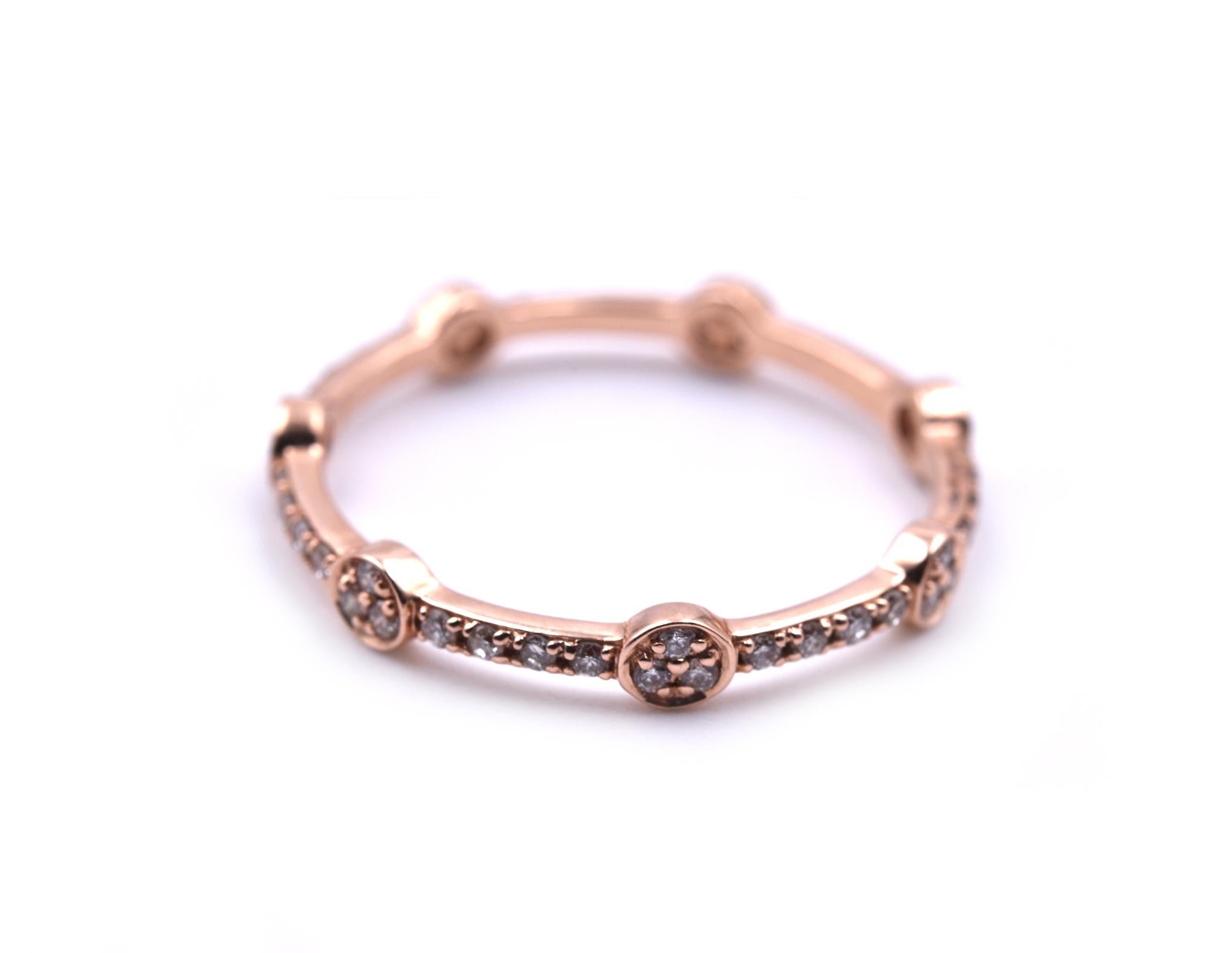 14 Karat Rose Gold Stackable Eternity Band In Excellent Condition In Scottsdale, AZ
