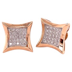 14K Rose Gold Stud Earrings with 0.57ct Natural Diamonds