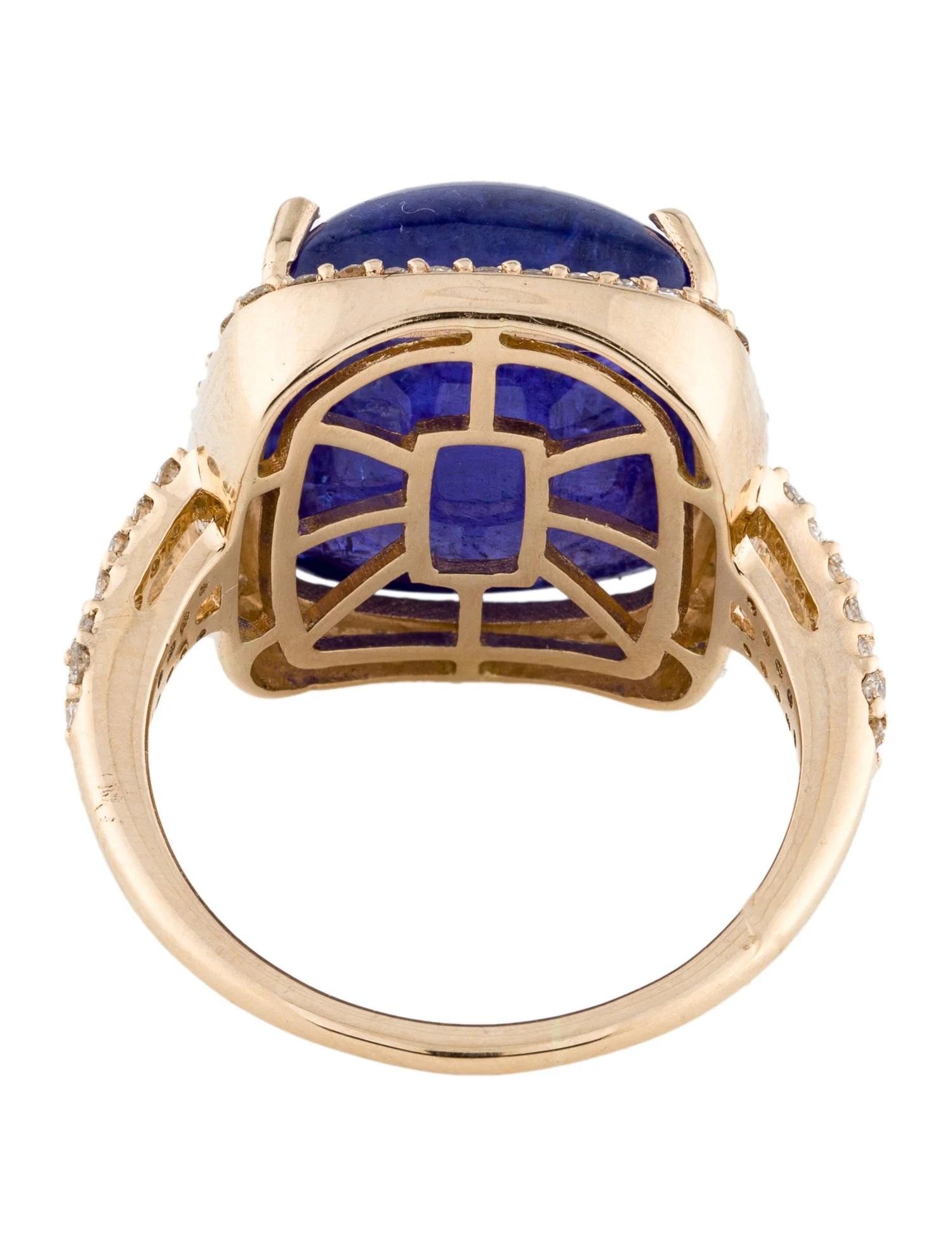 Anillo de cóctel de tanzanita y diamantes en oro rosa de 14 quilates con tanzanita en cojín de 15,03 quilates Corte cojín en venta