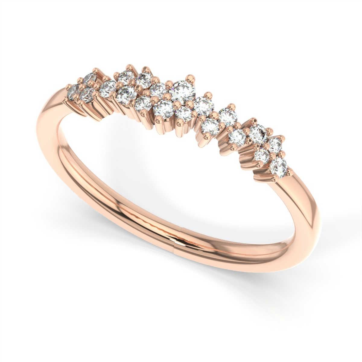 Round Cut 14K Rose Gold Tiana Diamond Ring '1/5 Ct. tw' For Sale
