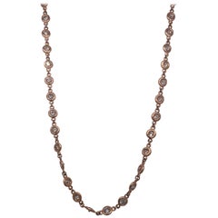 14K Rose Gold Tiffany Bezel Set Necklace