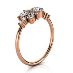 14K Rose Gold Tima Delicate Scattered Organic Design Diamond Ring '3/4 Ct. Tw'